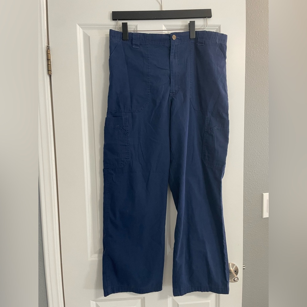 Carhartt Blue Cargo Pants Sturdy Workwear Essential, size Large